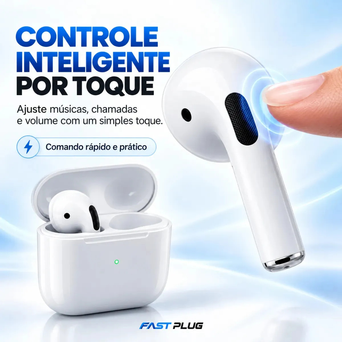 Fone De Ouvido Bluetooth Bateria de Longa Duração Pro 4 Branco - Imagem 3 de 6